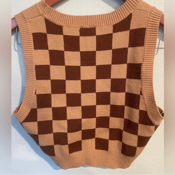 Princess Polly Luci Tan And Brown Checkered Plaid Tank Top Mini Skirt size M/L - Picture 4 of 8